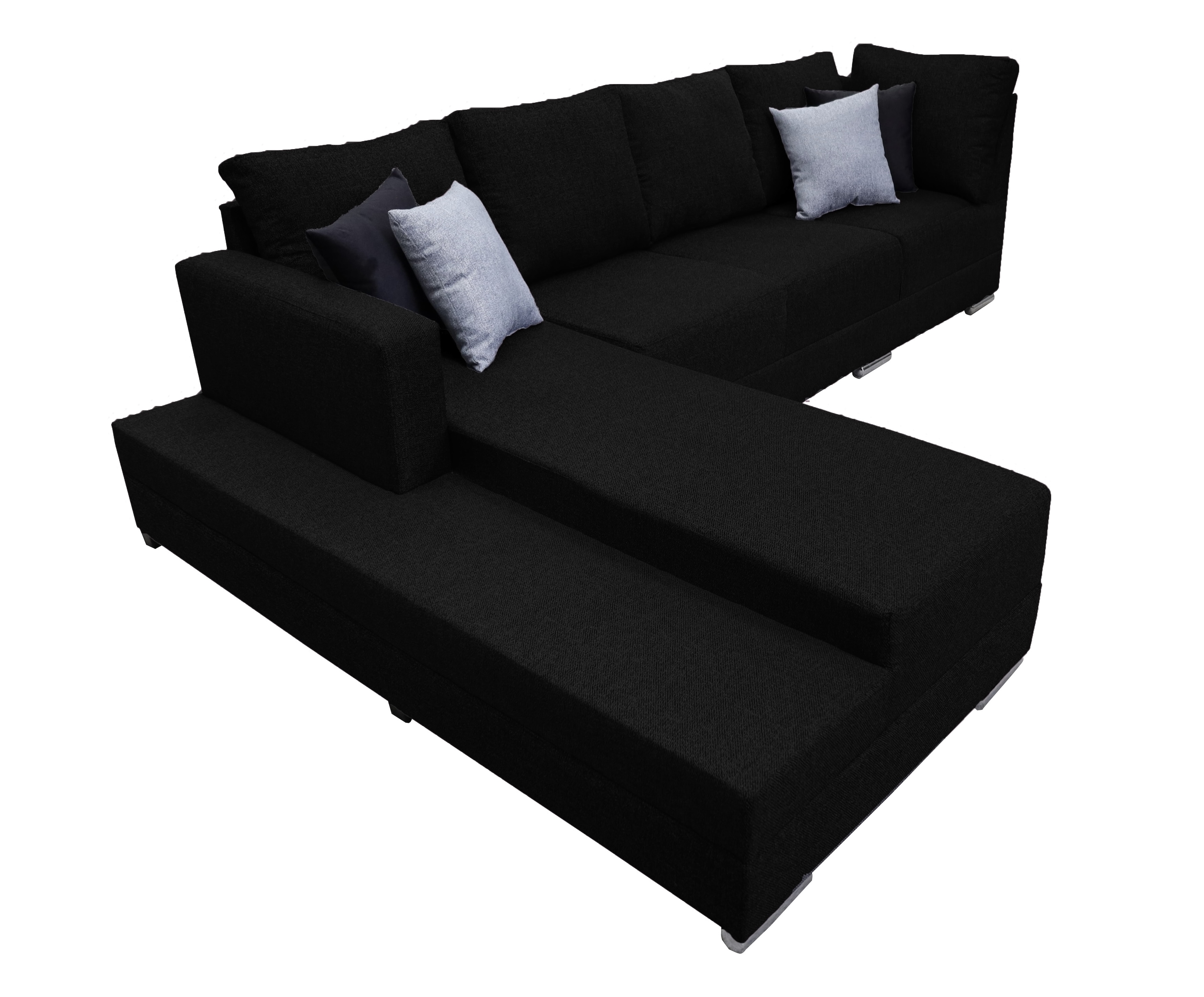 Sala esquinera El Bazar Store Aquiles Negro 260x200 cm lino nacional Moderna modular