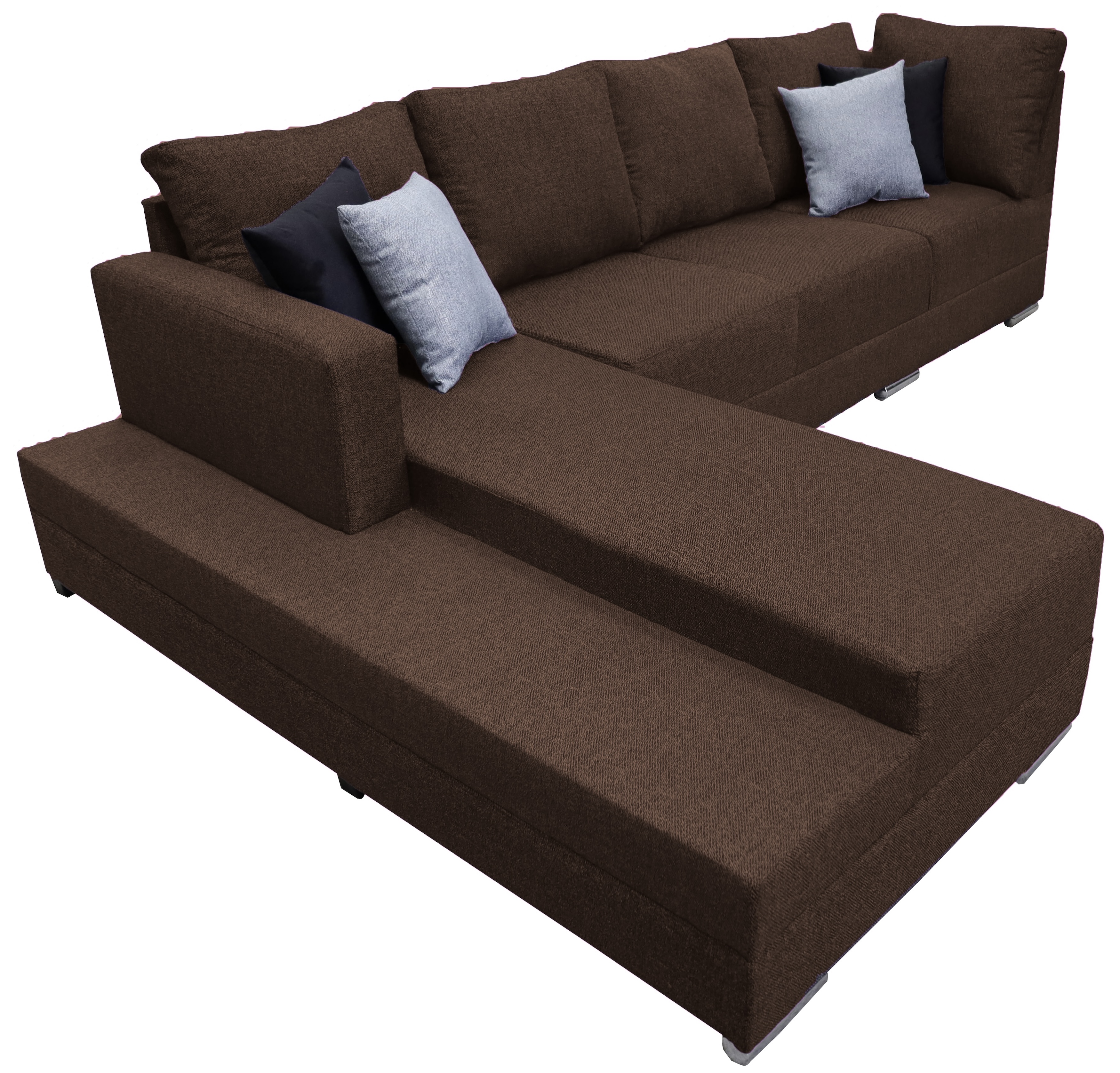 Sala esquinera El Bazar Store Aquiles Chocolate 260x200 cm Lino nacional Modular