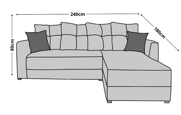Sala esquinera El Bazar Store modelo Samso lino Beige 240x180 cm Modular