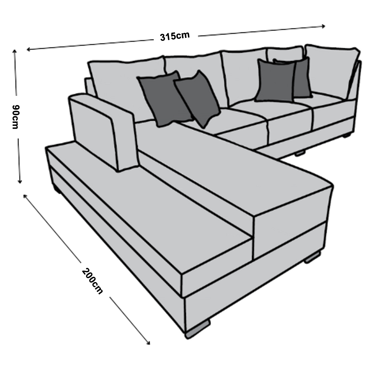 Sala esquinera El Bazar Store Aquiles Chocolate 260x200 cm Lino nacional Modular