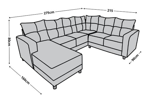 Sala esquinera en U El Bazar Store modelo Hera Chocolate 160x275x215 cm 4 Salas en 1