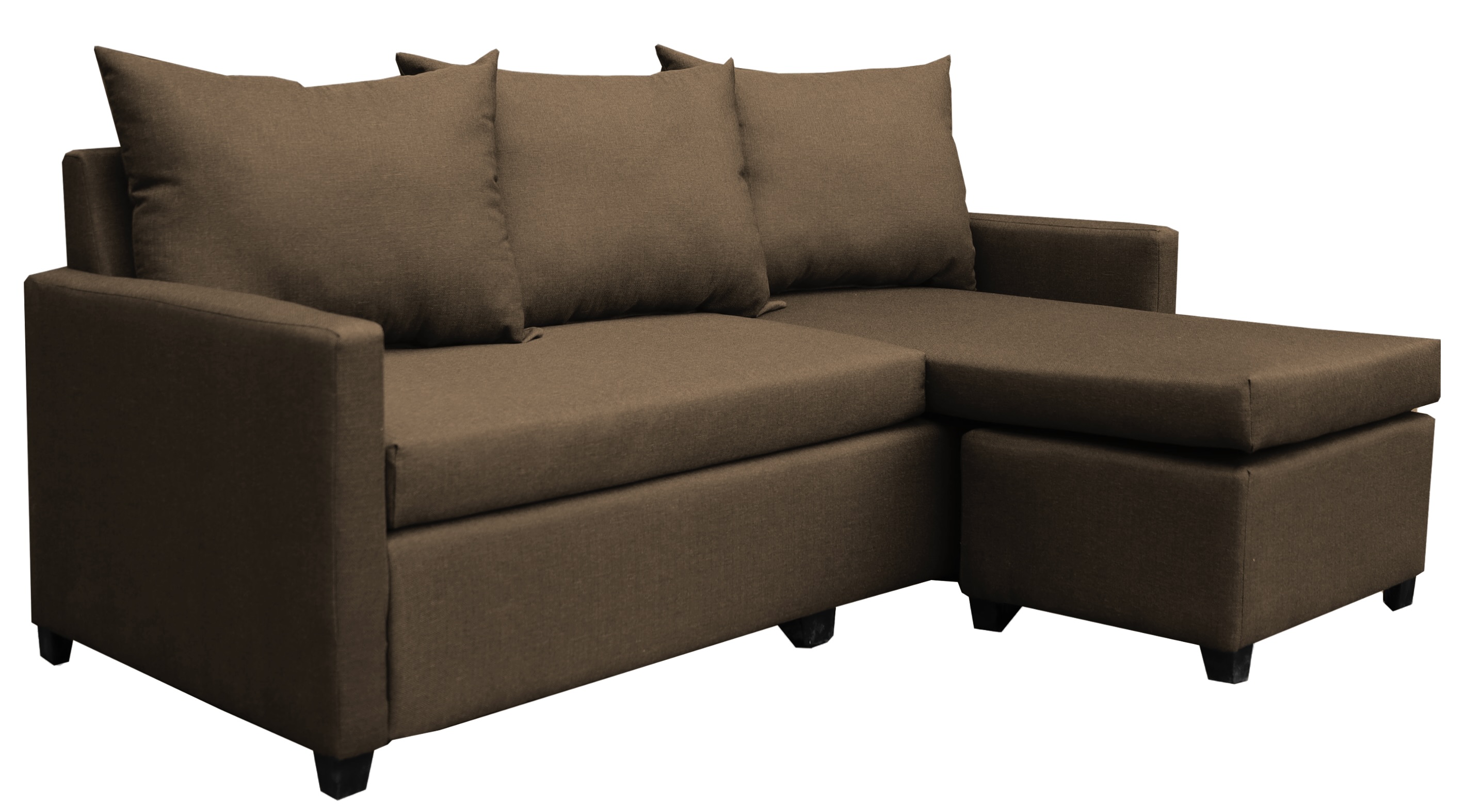 Sala Esquinera Modular El Bazar Store Vancouver Chocolate 175x130 cm Sofa Lado derecho ó izquierdo Económica, Tela Lino