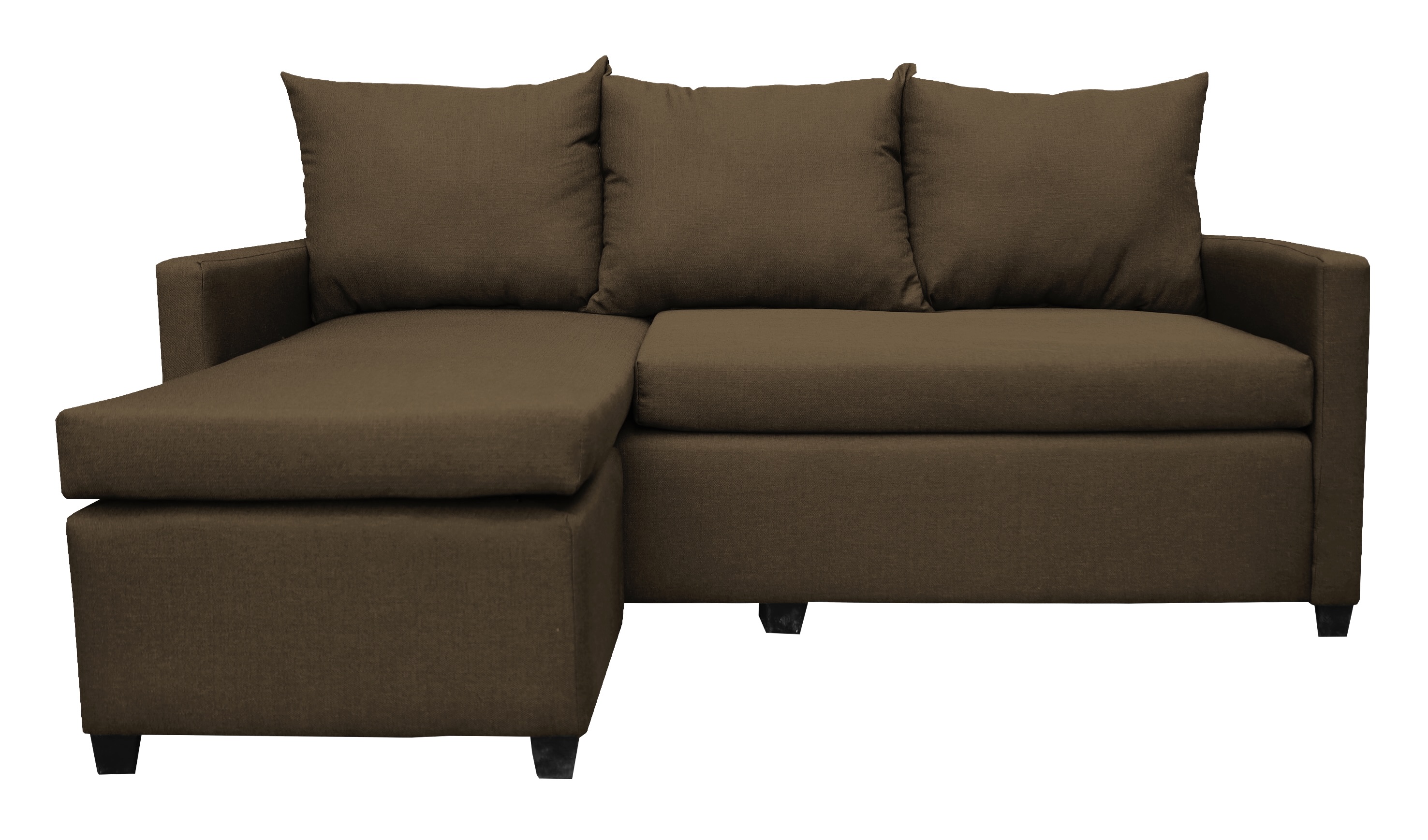 Sala Esquinera Modular El Bazar Store Vancouver Chocolate 175x130 cm Sofa Lado derecho ó izquierdo Económica, Tela Lino