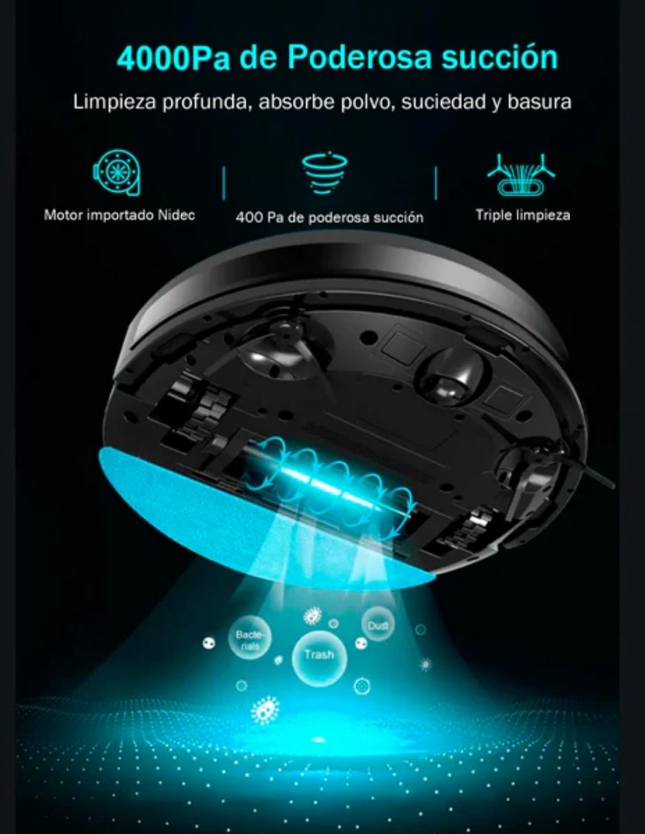 Robot Aspiradora Modelo E900 PRO Láser con Inteligencia Artificial 