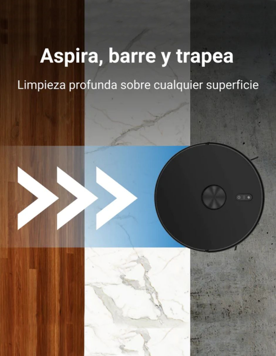 Robot Aspiradora Modelo E900 PRO Láser con Inteligencia Artificial 