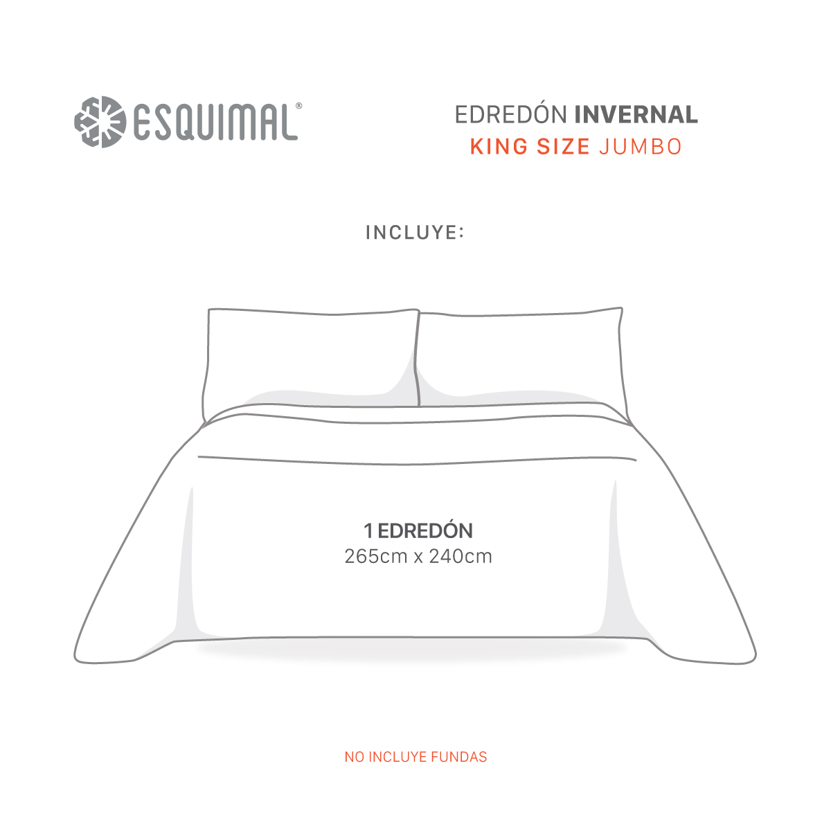 Cobertor King Size Jumbo Premium Edredón Invernal (Manto). ESQUIMAL.