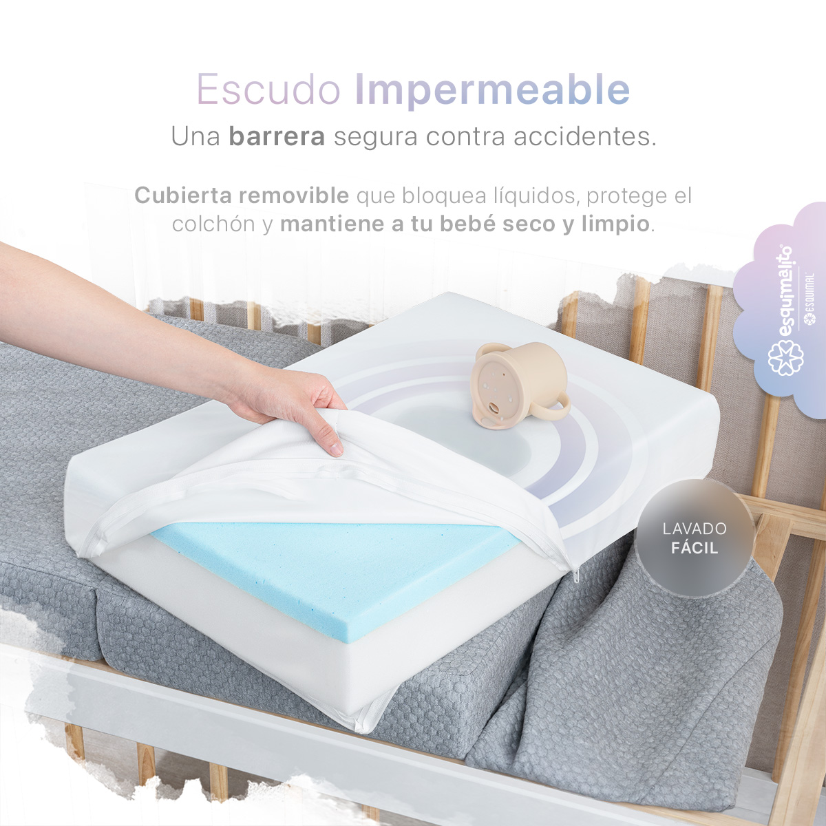 PEKITAS Colchón Plegable Para Bebé Y Viajes 60x120cm | 6 Cm De Firmeza Extra | Funda Lavable De Algodón | Incluye Bolsa De Transporte | Fabricado En España