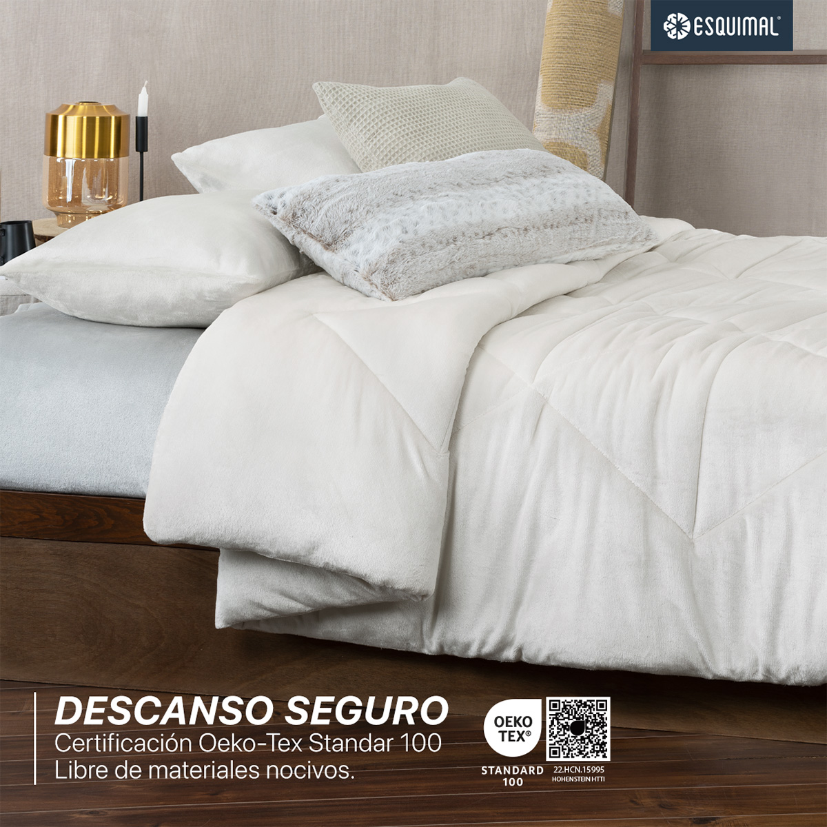 Edredón Invernal Cobertor Matrimonial + Fundas Blanco ESQUIMAL