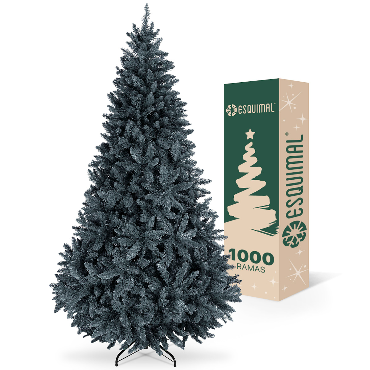 Árbol de Navidad Pino Navideño de 1.8m 1000 Ramas - Gris para ESQUIMAL