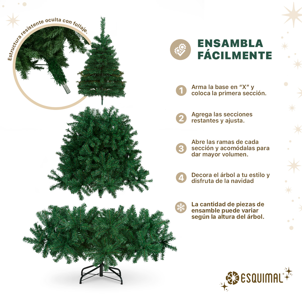 Nearly Natural Árbol De Navidad Artificial Clermont Con Punta Nevada De 5 Pies Con 250 Luces Transparentes, Conos De Pino Y 858 Ramas Flexibles