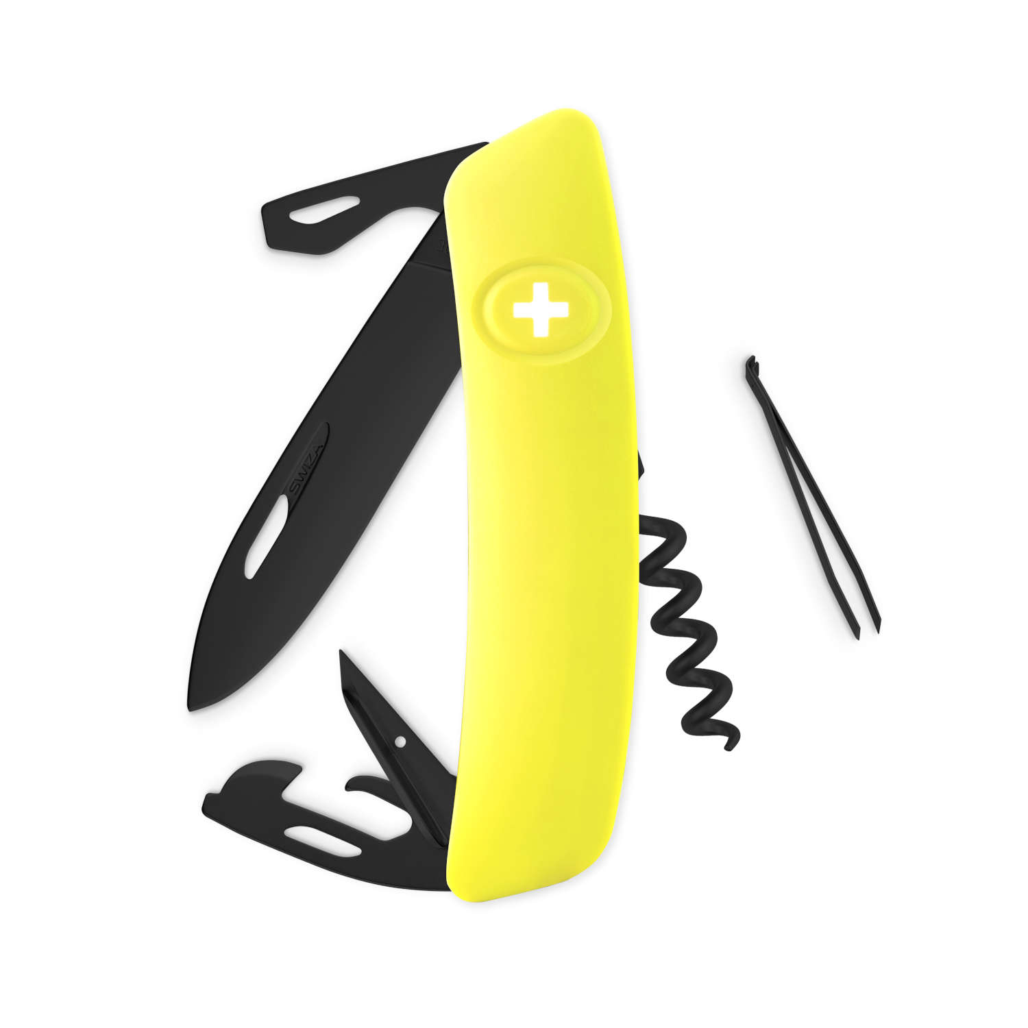 Navaja SWIZA KNI.0033.1080 ALLBLACK Standard D03, 11 funciones, moss