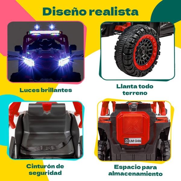 Camioneta Montable Electrica Buggy 6v Niños Control Remoto Little Monkey