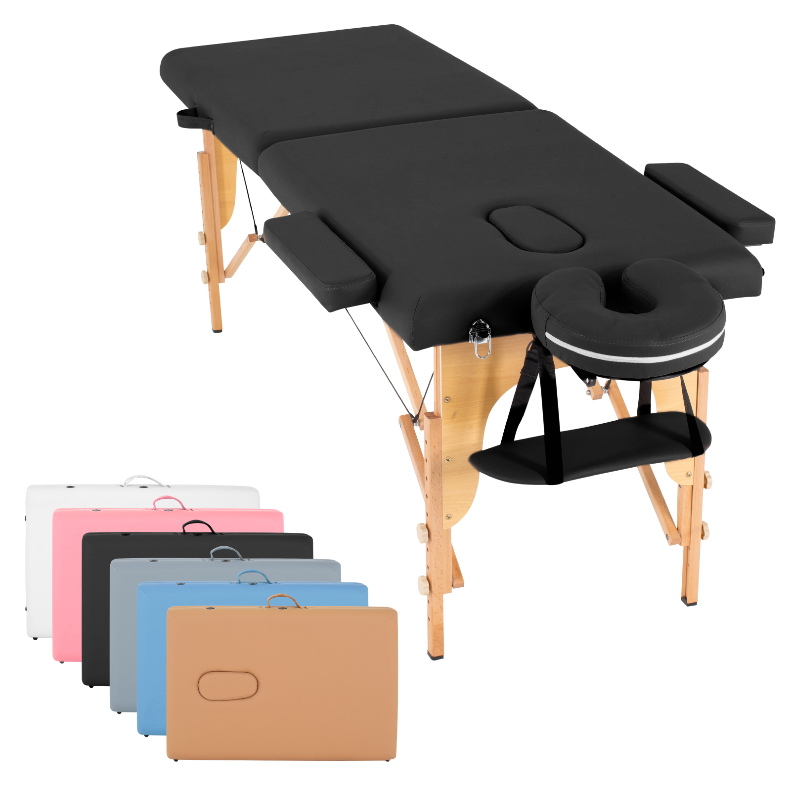 Cama De Masaje Portatil Onof Camilla Pestañas Profesional - Negro