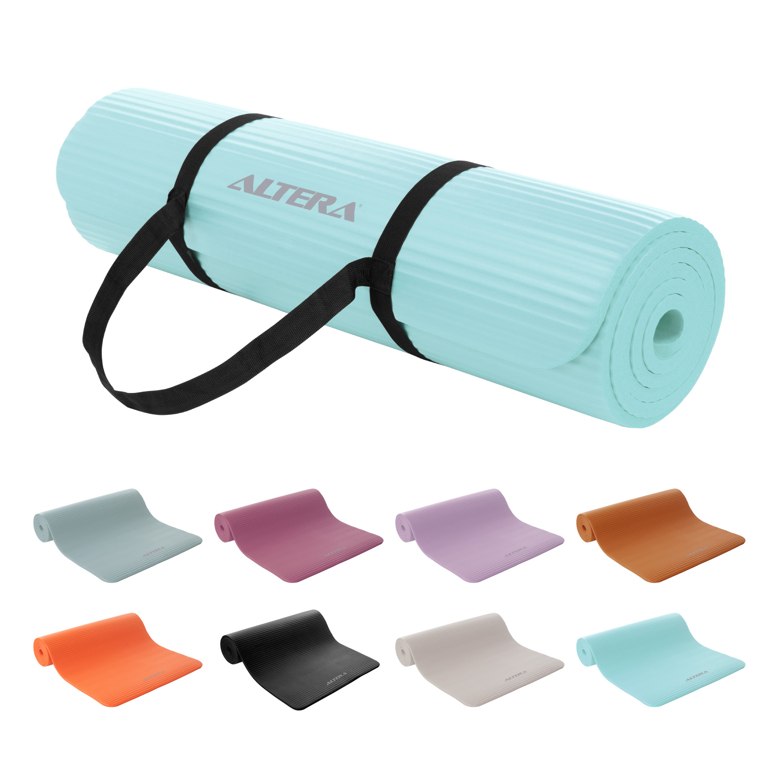 Tapete De Yoga Mat Antiderrapante Altera Fitness Pilates Gym Color Azul Palido
