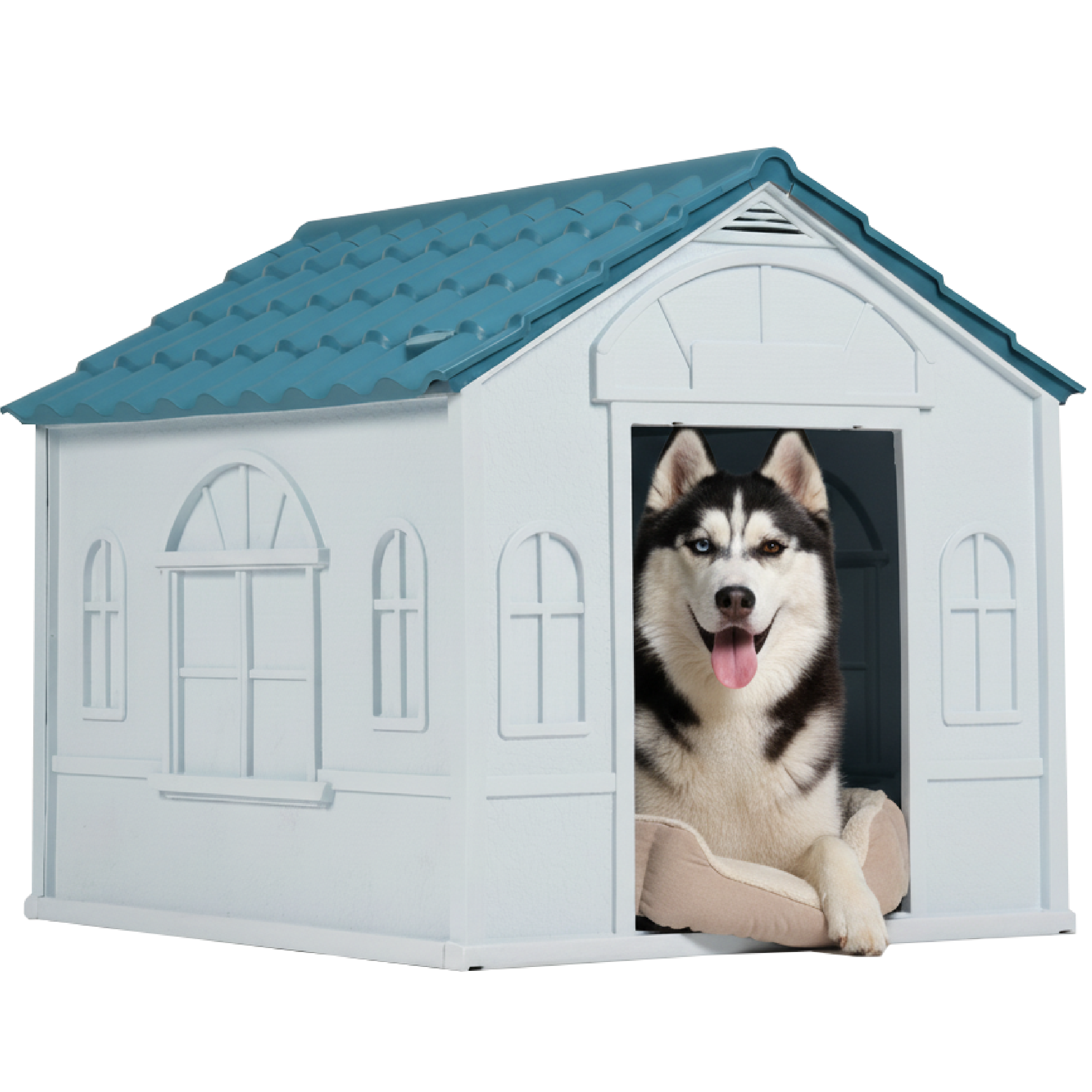 Casa Para Mascotas De Raza Grande Poli Pets London Color Azul