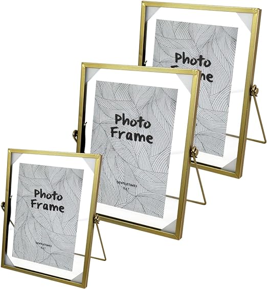 Ilios Innova | Kit De 3 Portarretratos Para Fotografía Ilios Innova Metálico Color Dorado