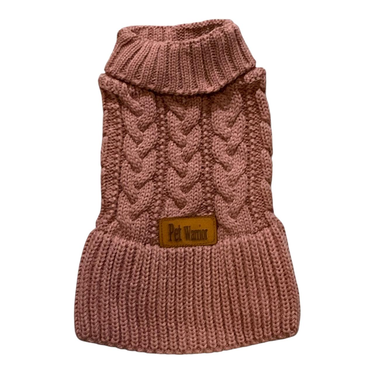 Sueter Tejido para Perro con Cuello Alto, Diseño de Cable 