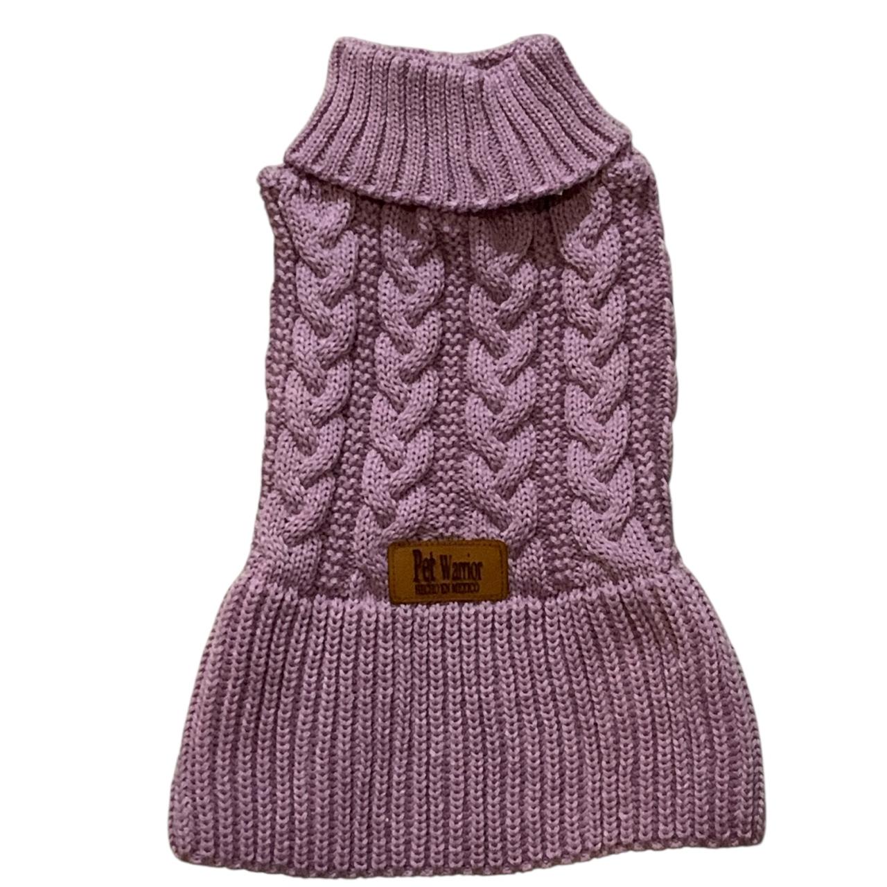 Sueter Tejido para Perro con Cuello Alto, Diseño de Cable 