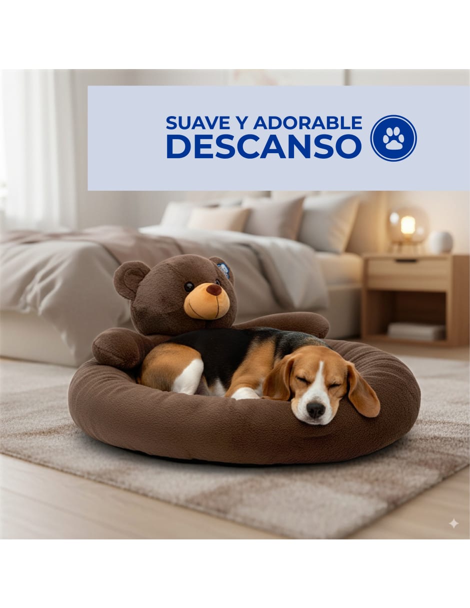 Cama Nido para Perro Spring Air - Diseño Oso de Peluche, Suave y Acogedor