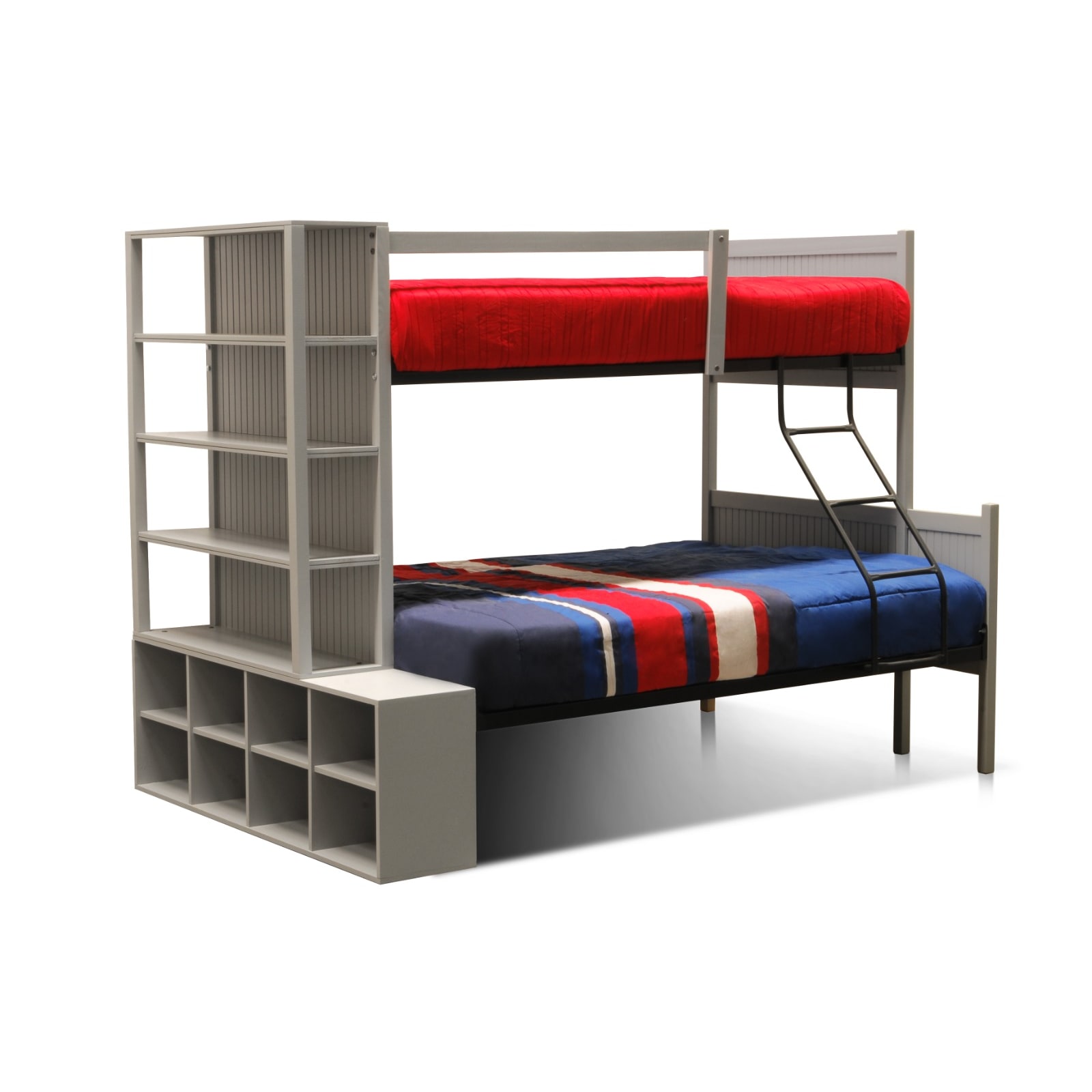 Litera Matrimonial - Individual Karlota + Mueble Organizador Lateral