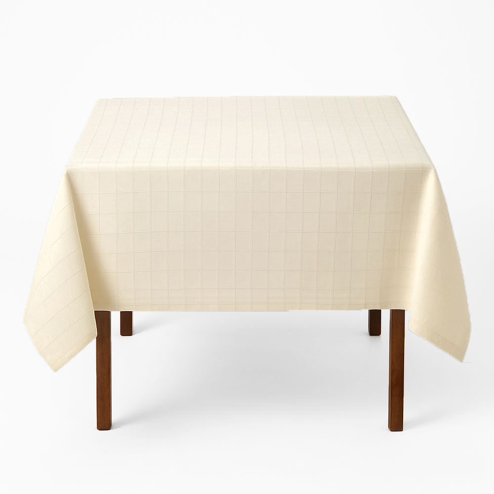 Mantel Hueso Cuadros 2.50 m | Mesa Cuadrada | 100% Poliéster | Uso Diario | Kyuden Home