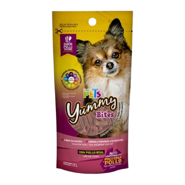 Yummy Bites Sabor Pollo/Tocino 80gr - Fancy Pets