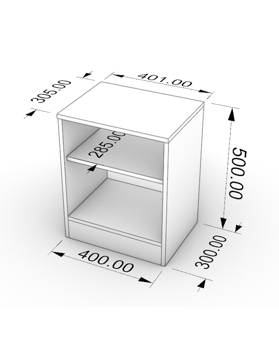 Buró Moderno Recamara Mesa Noche Minimalista MDF Color Blanco B4