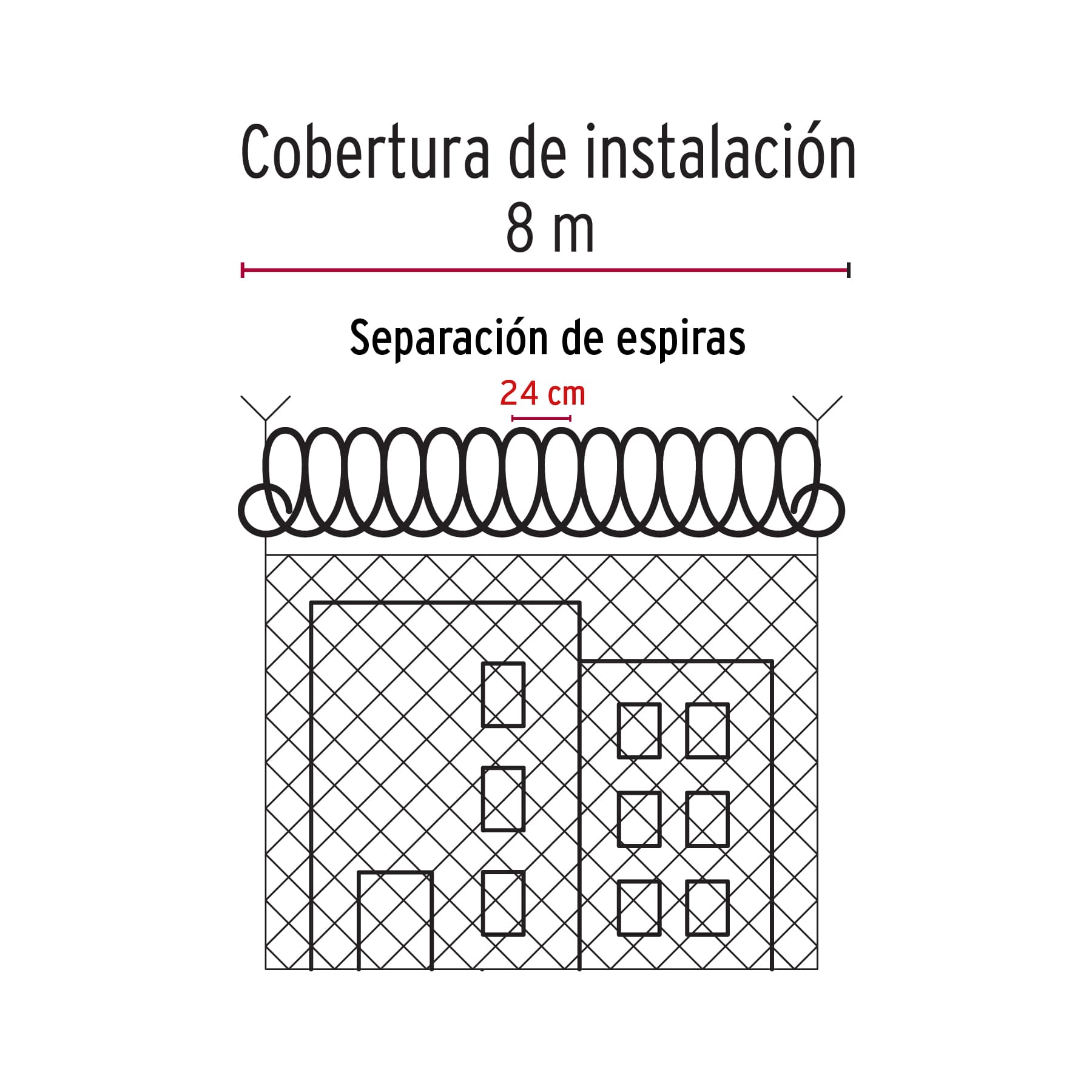 Rollo concertina alta seguridad, 45cm diámetro x 8m, FIERO
