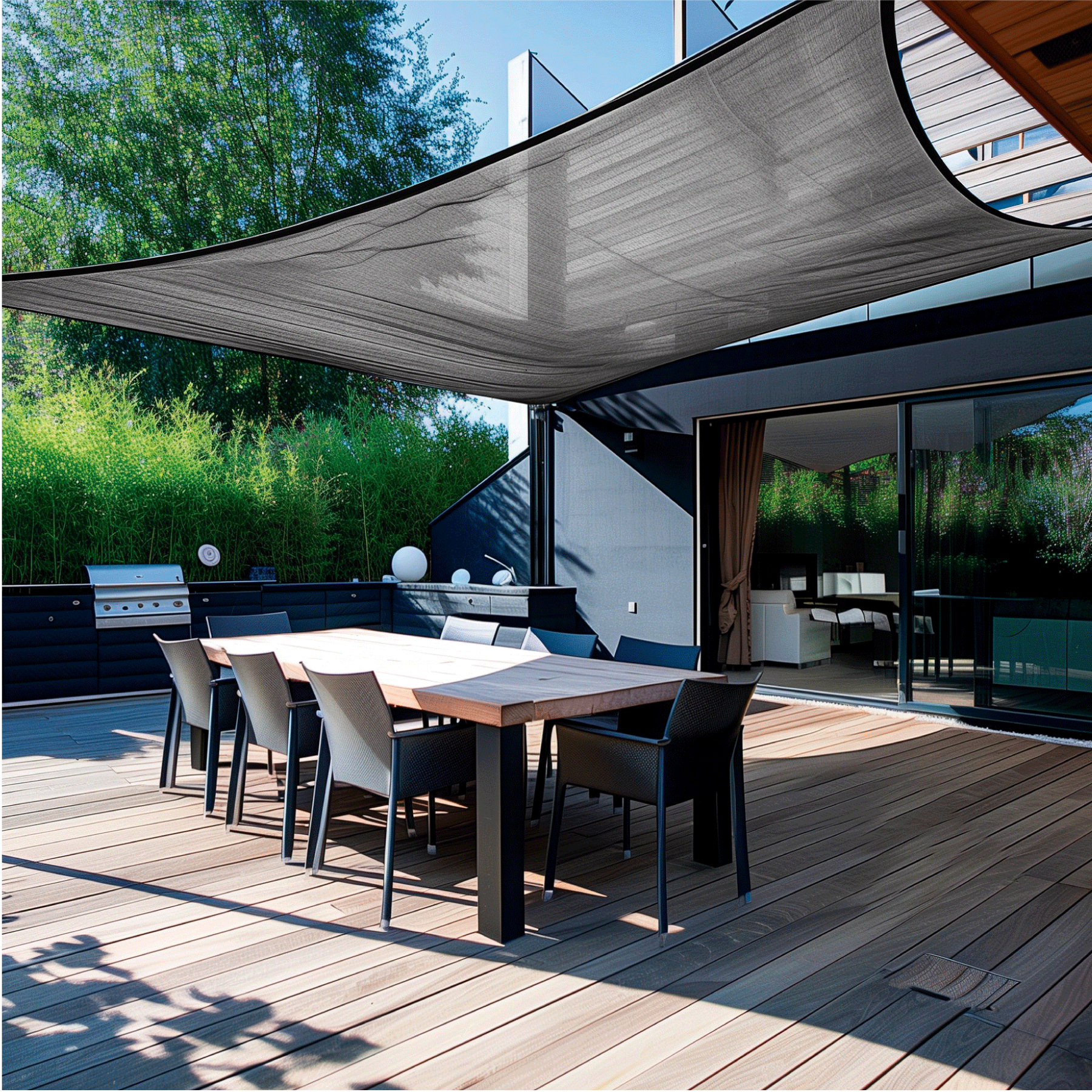 Rollo de malla sombra raschel 90% de 15m x 4m, negro, FIERO