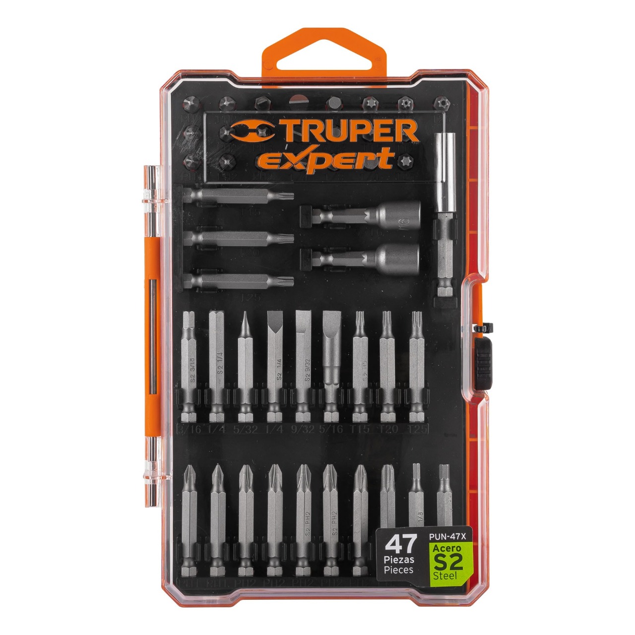 Juego de 47 puntas mixtas largos 1' y 2' en estuche, Expert PUN-47X