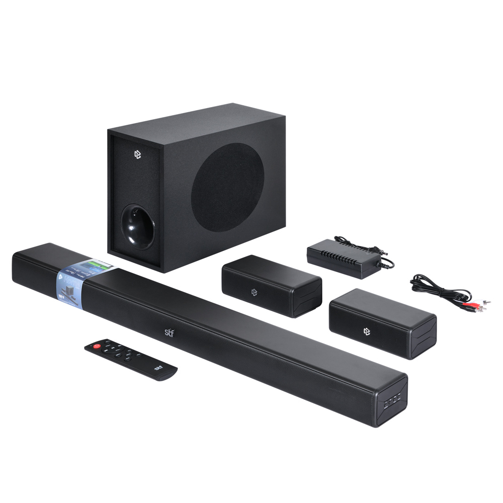 Barra de Sonido STF  Home Audio 5.1 con Subwoofer alámbrico: Sonido Envolvente para tu Hogar