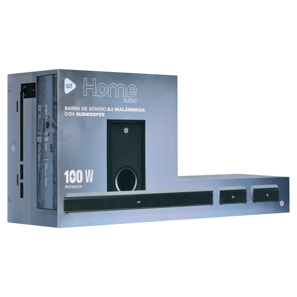 Barra de Sonido STF  Home Audio 5.1 con Subwoofer alámbrico: Sonido Envolvente para tu Hogar