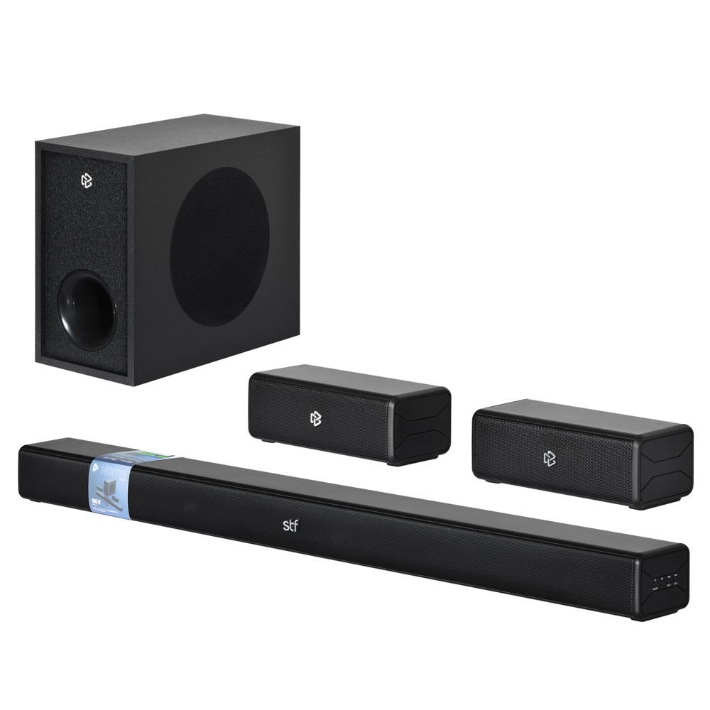 Barra de Sonido STF  Home Audio 5.1 con Subwoofer alámbrico: Sonido Envolvente para tu Hogar