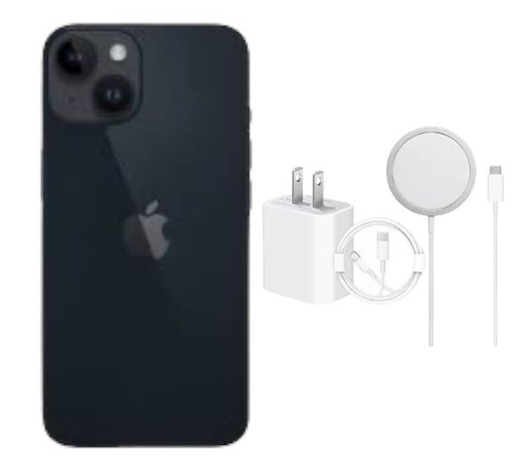 Apple iPhone 14 negro 128GB Reacondicionado E-SIM + cargador inalámbrico 