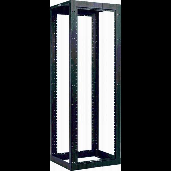 Rack de Cuatro Postes Estándar de 19", Rieles Con Orificio Para Tuerca Enjaulada, Profundidad Ajustable de 23 a 42 in, 45 Unidades de Rack, Color Negro