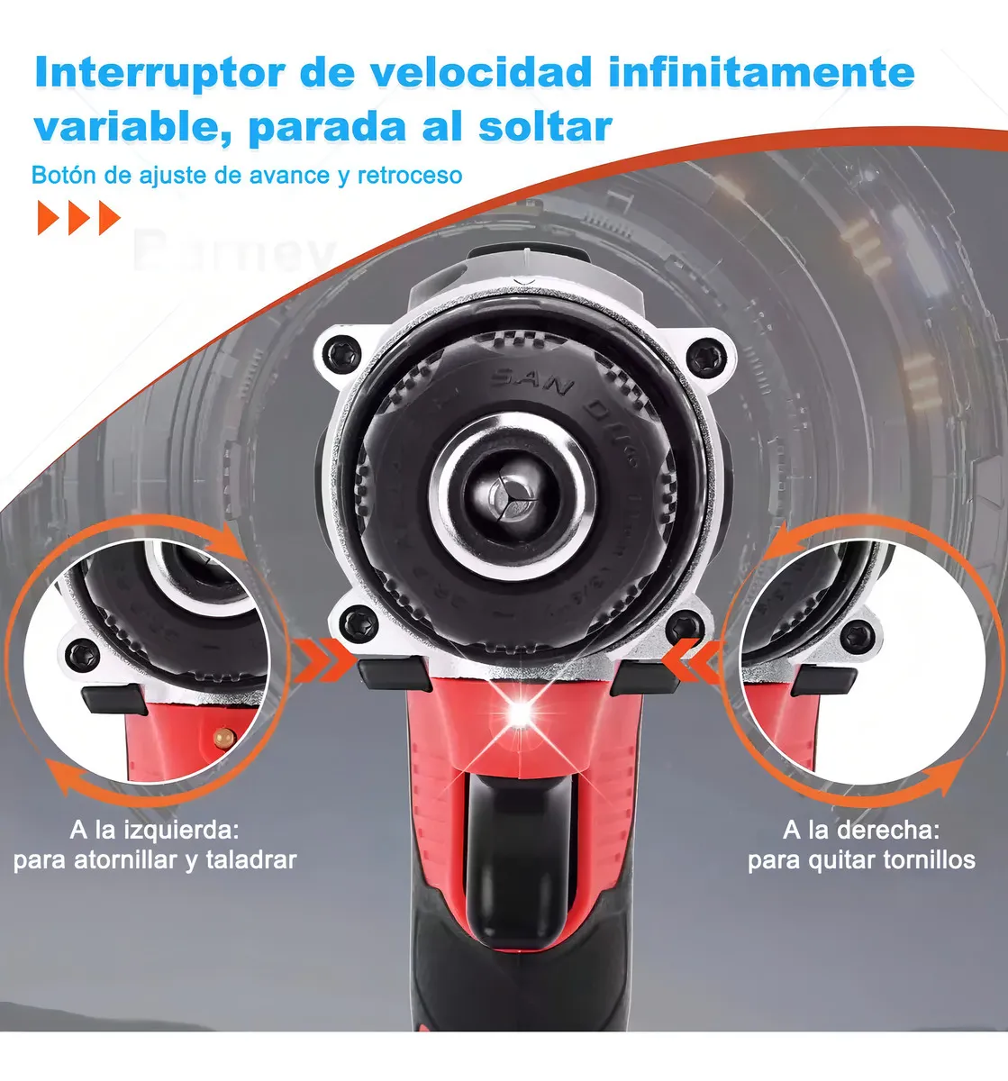 Kit Taladro Impacto Eléctrico Atornillador Inalámbrico Color Rojo Atverce