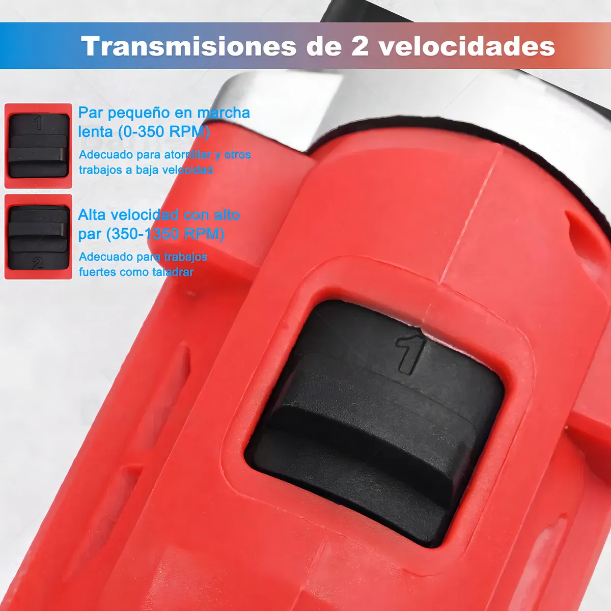 Kit Taladro Impacto Eléctrico Atornillador Inalámbrico Color Rojo Atverce