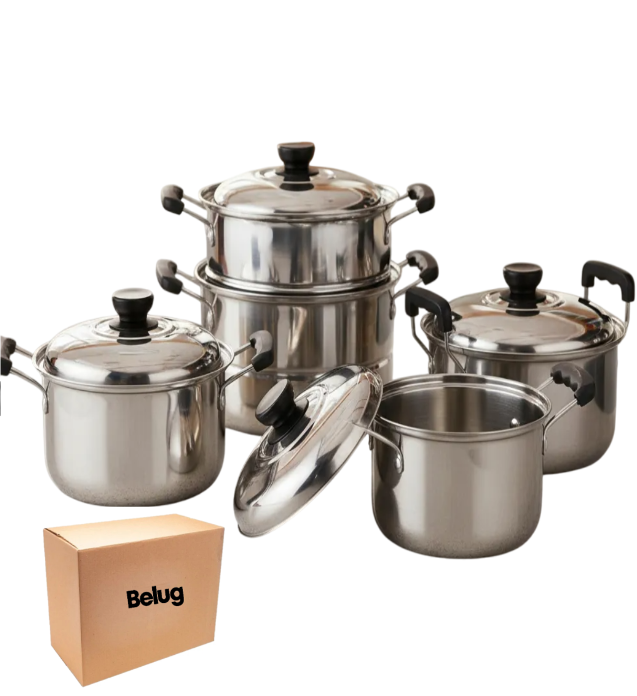 "Juego De Ollas Gruesas De Cinco Piezas Con Bandeja Para Cocina "