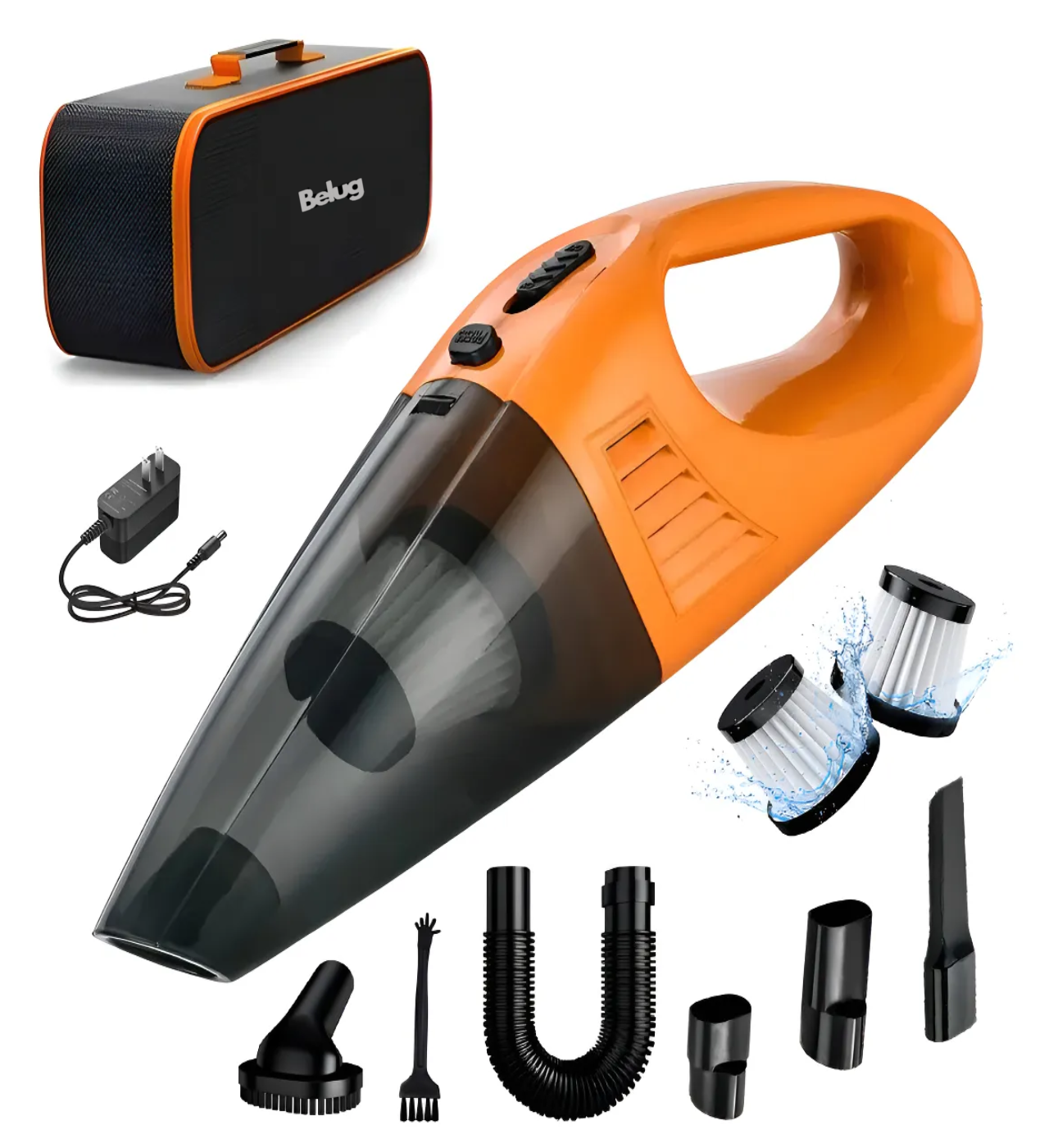 Aspiradora Portátil Inalámbrico De Mano Con Filtro Lavable Volumen 500ml Naranja