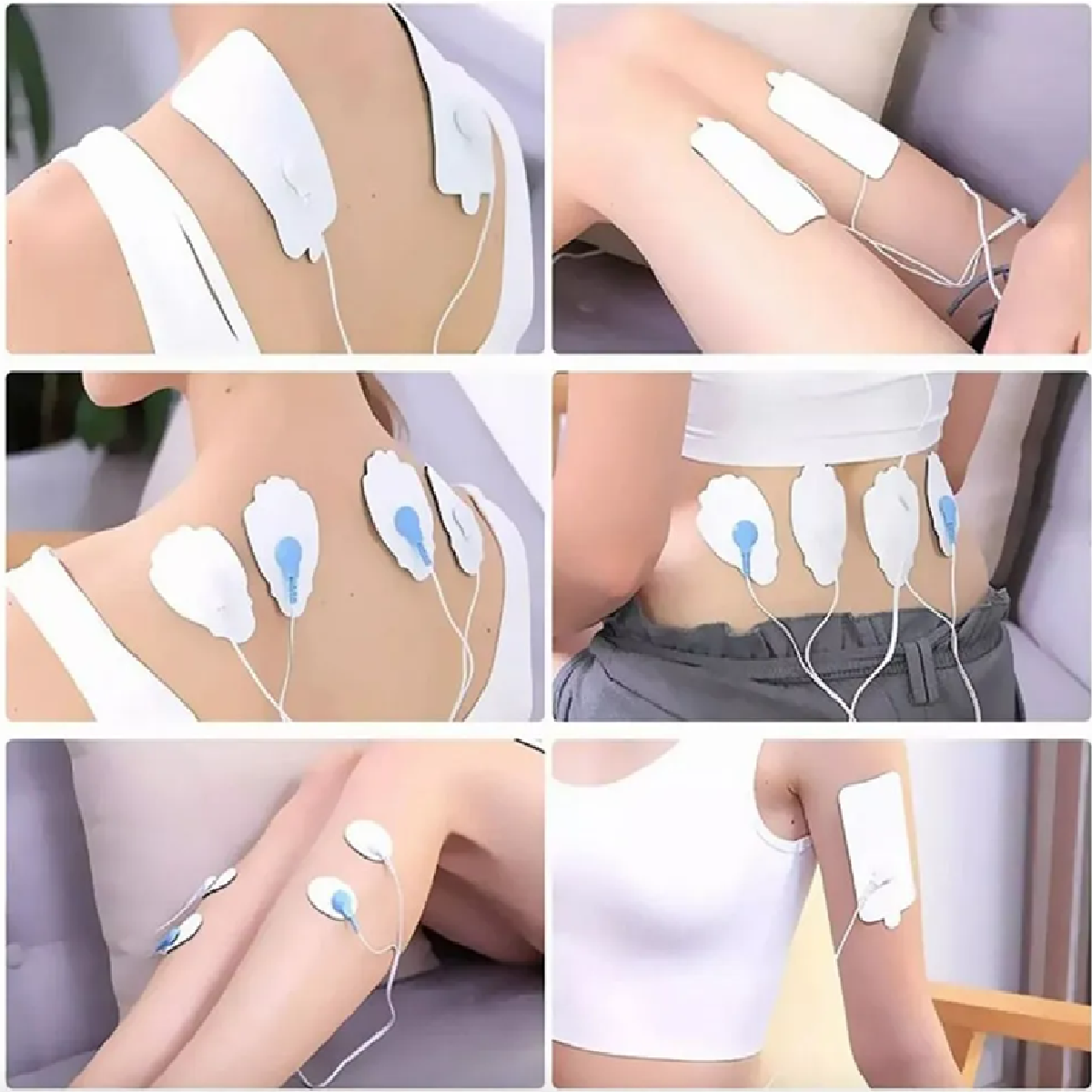 Electrodos Para Electroestimulador Conectores A Presión 40pz Blanco