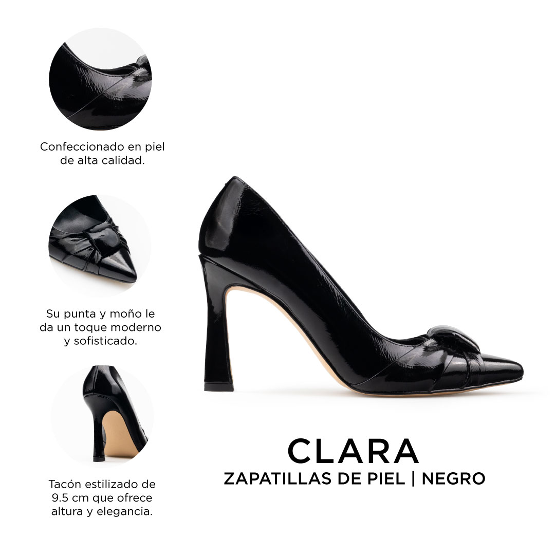 Zapatillas De Tacón Davenia De Piel  Para Dama Mod. Clara
