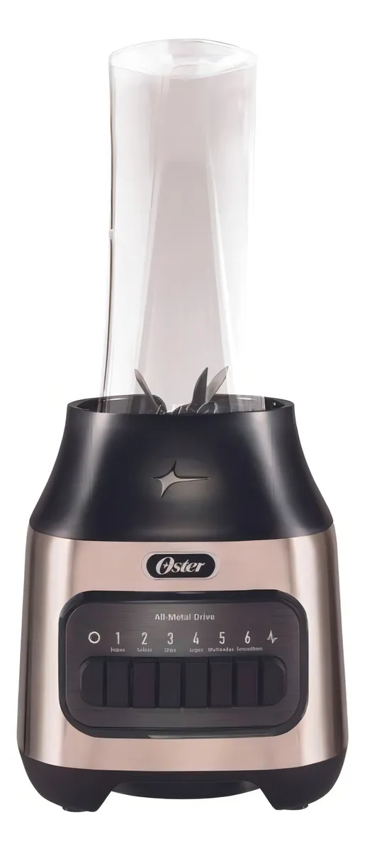  Oster Licuadora 6 Velocidades color plata Con Pulso + Vaso BNG de 600 ml 