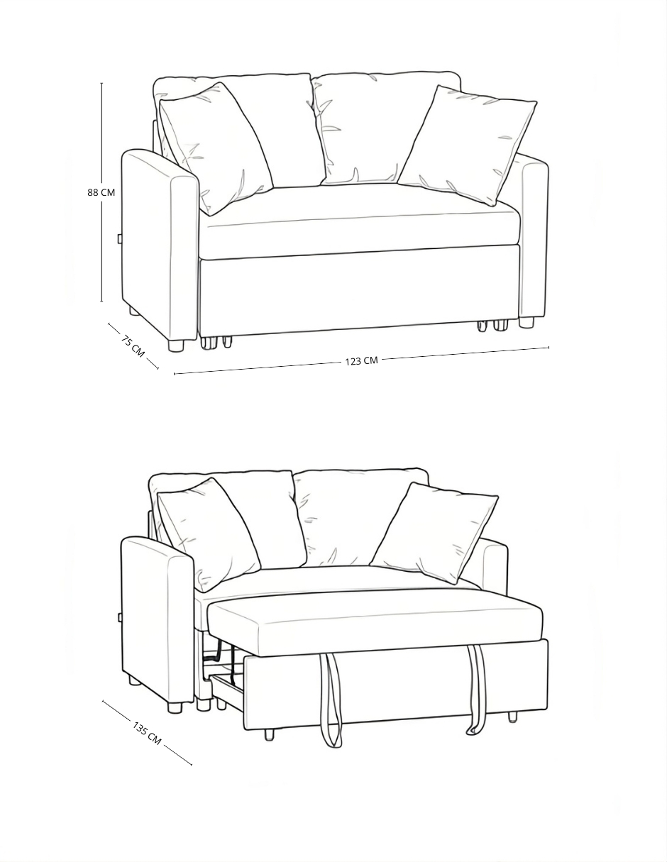 Sofá Cama Easy Living Bren Gris Oscuro  