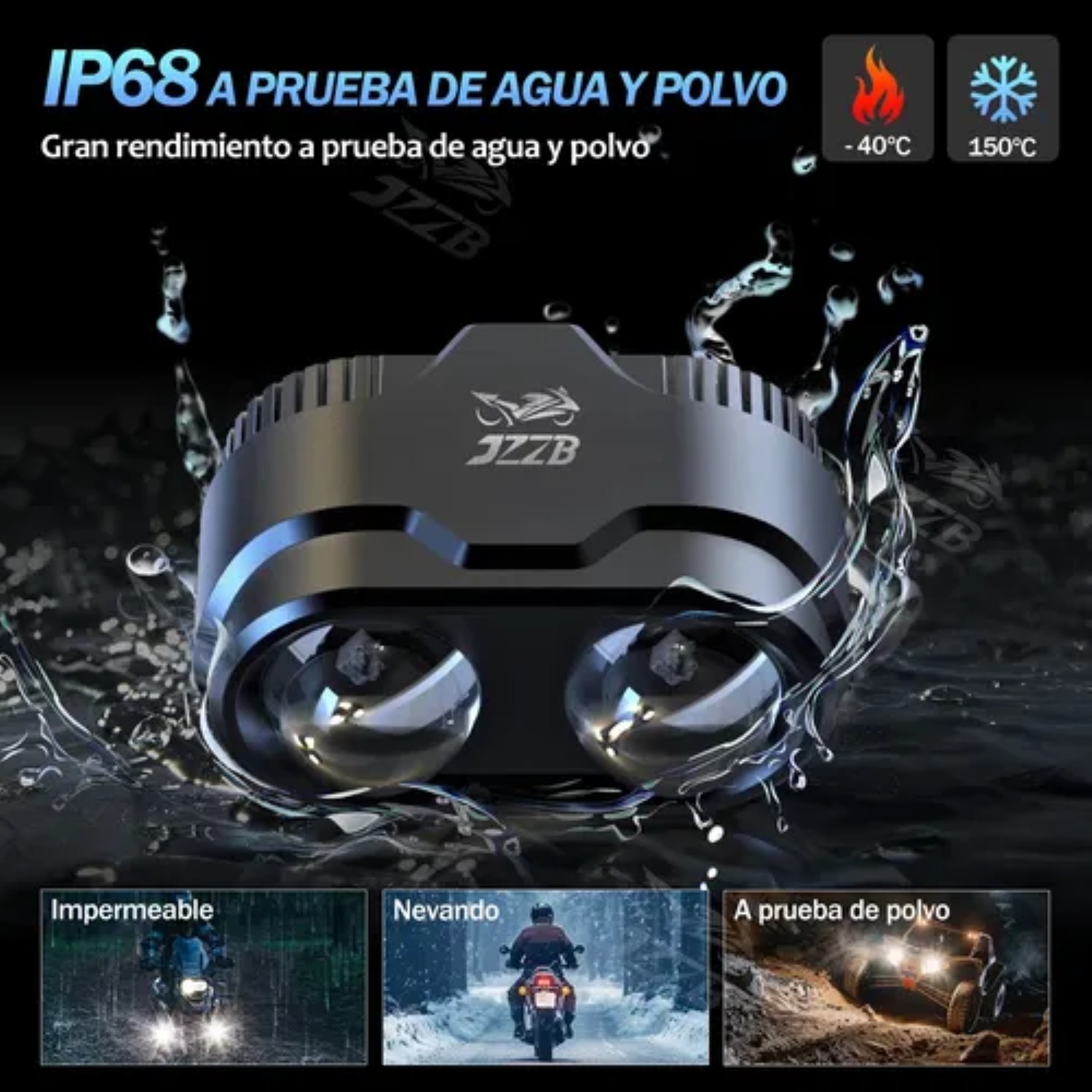 "Par Faros Led Auxiliares Luces Foco Para Motos Auto 80w negros "