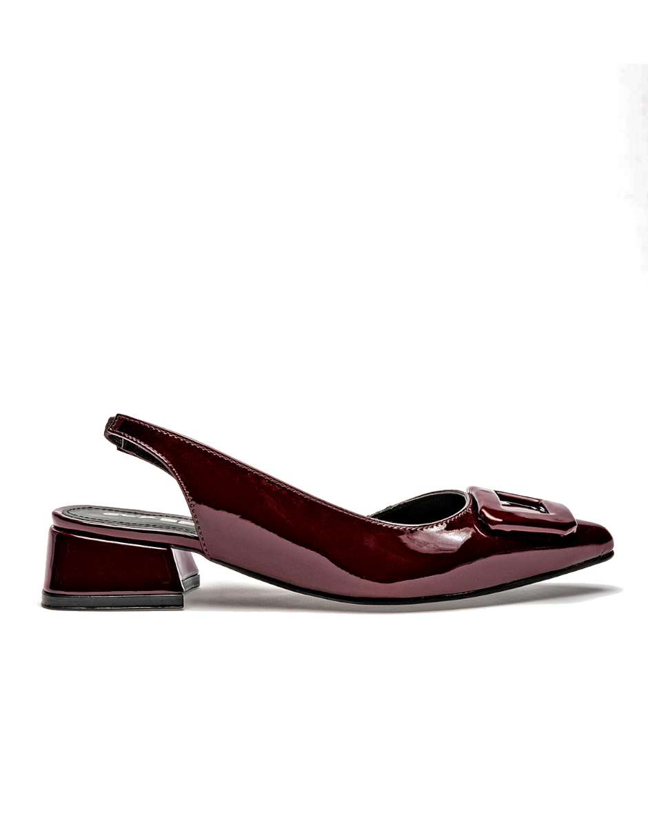 ZAPATILLA MUJER TACON BAJO COLOR ROJO