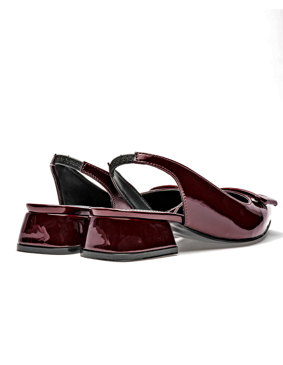 ZAPATILLA MUJER TACON BAJO COLOR ROJO