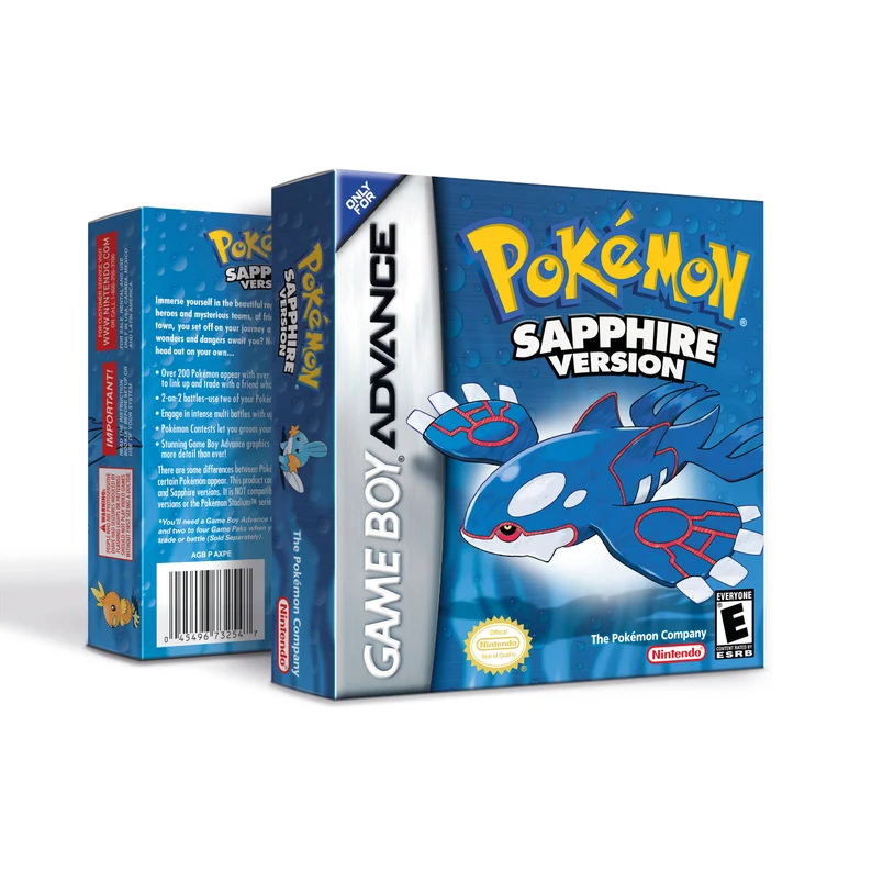 Pokémon Sapphire Gba Juego Físico En Caja Con Protección