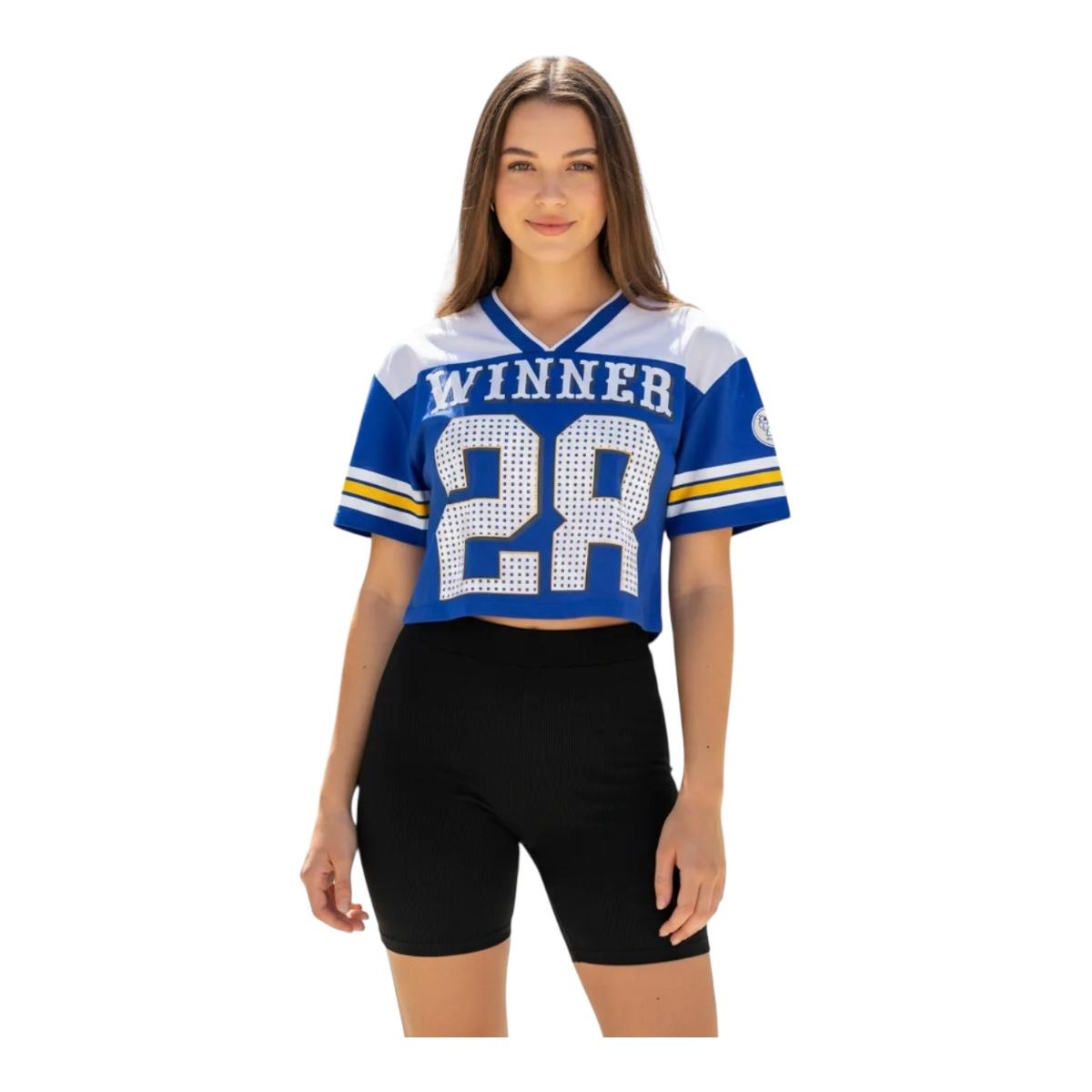 Playera Jersey Crop top Estilo Futbol Americano CHICA-MEDIANA