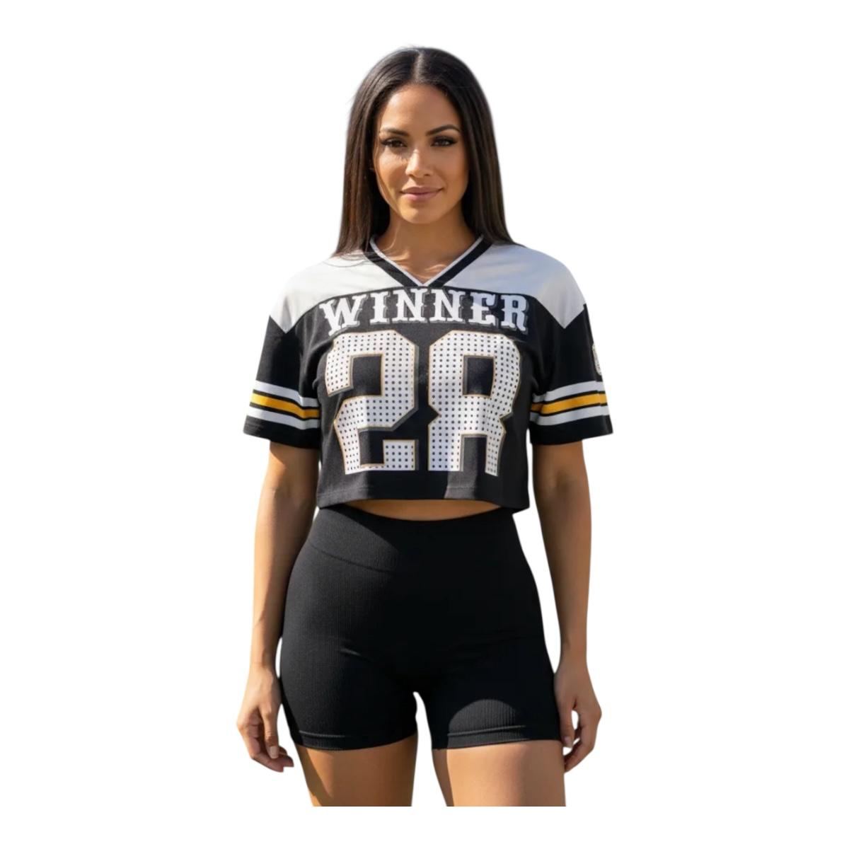 Playera Jersey Crop top Estilo Futbol Americano CHICA-MEDIANA