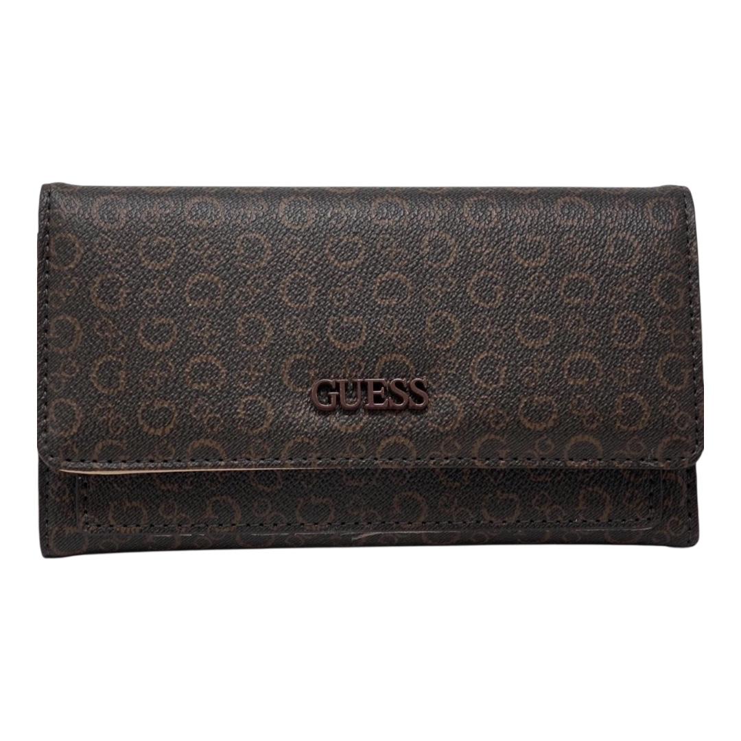 Billetera Guess Café Con Monograma Para Mujer
